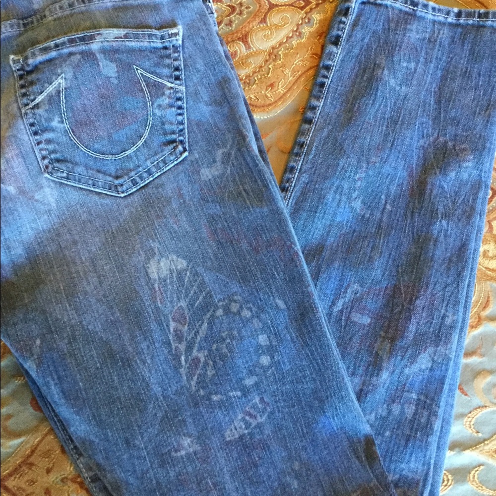 True Religion Butterfly Imprinted Jean
